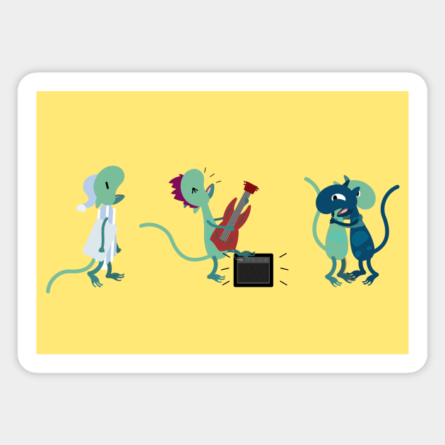 Lizard Character Board Selection: sleepy, rocking and hugs Sticker by MangoStudio